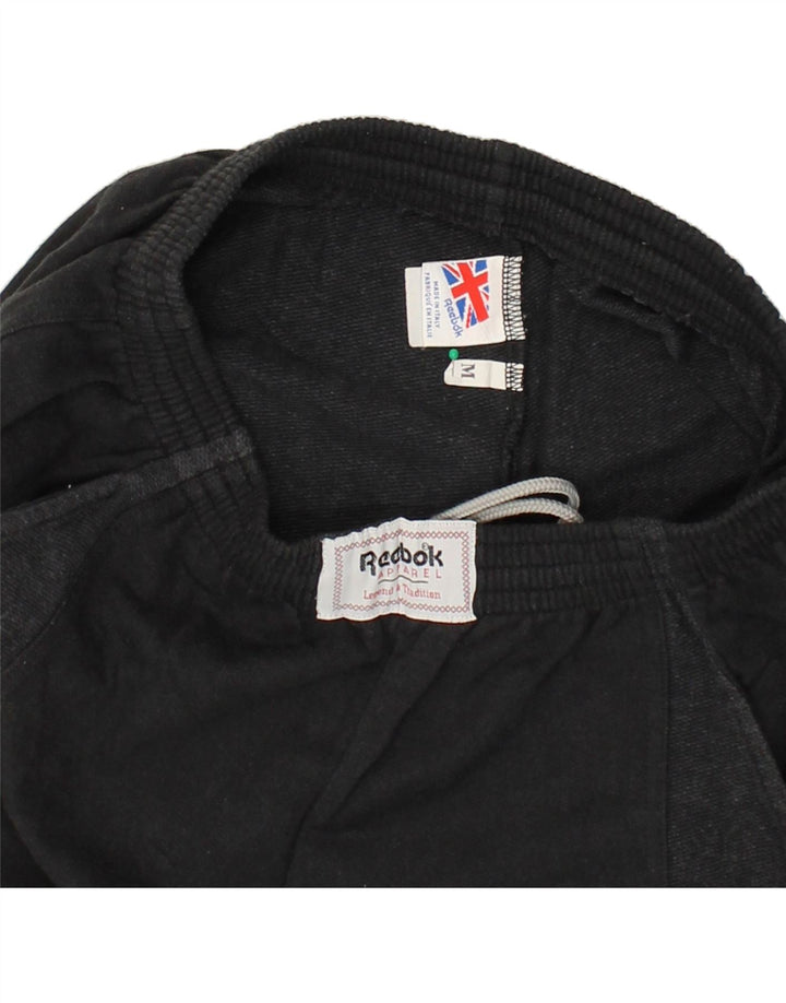 REEBOK Womens Tracksuit Trousers Joggers UK 12 Medium  Black Cotton Vintage Reebok and Second-Hand Reebok from Messina Hembry 