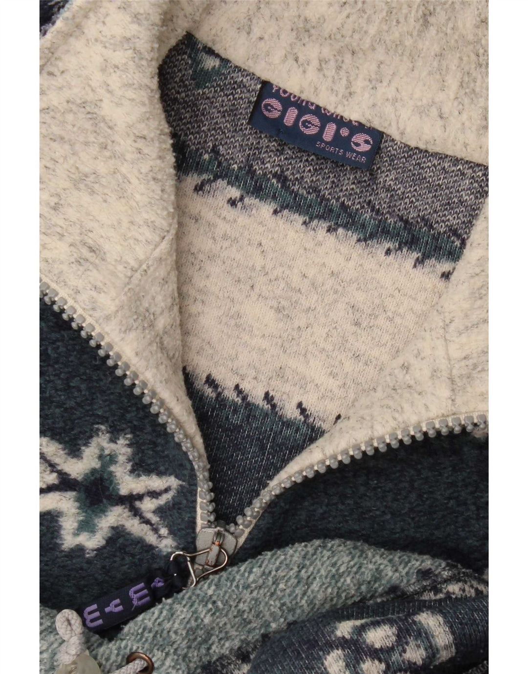 Gigi's Mens Zip Neck Jumper Sweater 2XL Multicoloured Fair Isle