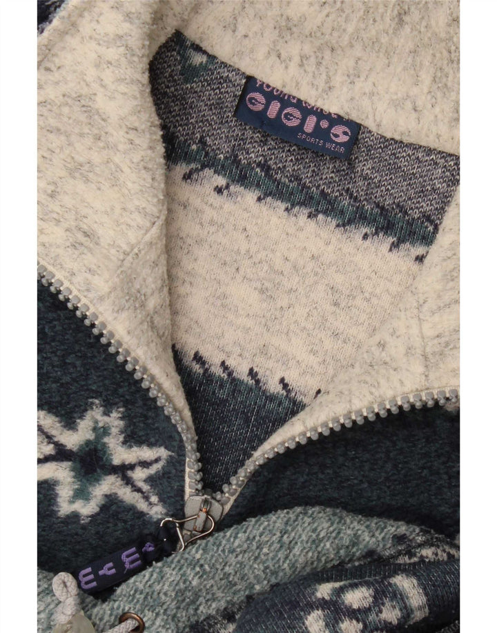 Gigi's Mens Zip Neck Jumper Sweater 2XL Multicoloured Fair Isle