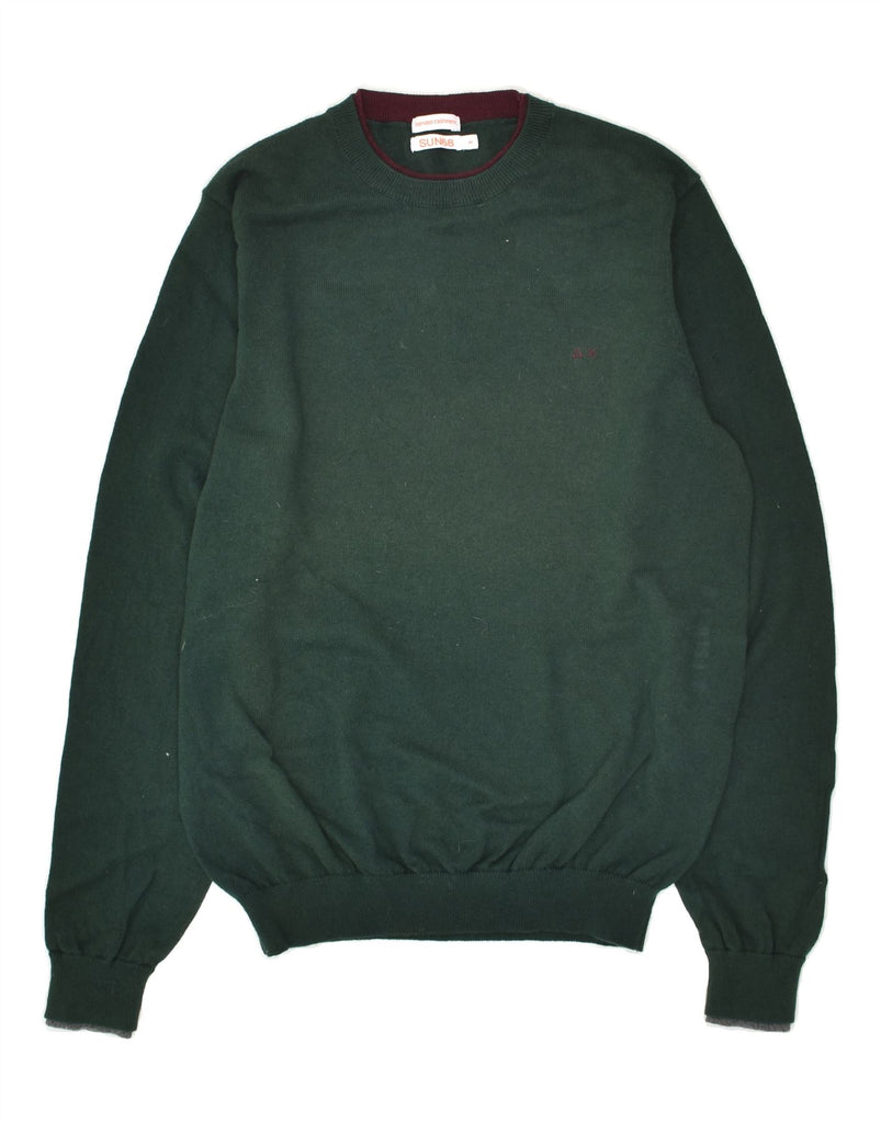 SUN68 Mens Crew Neck Jumper Sweater Small Green Cotton | Vintage Sun68 | Thrift | Second-Hand Sun68 | Used Clothing | Messina Hembry 