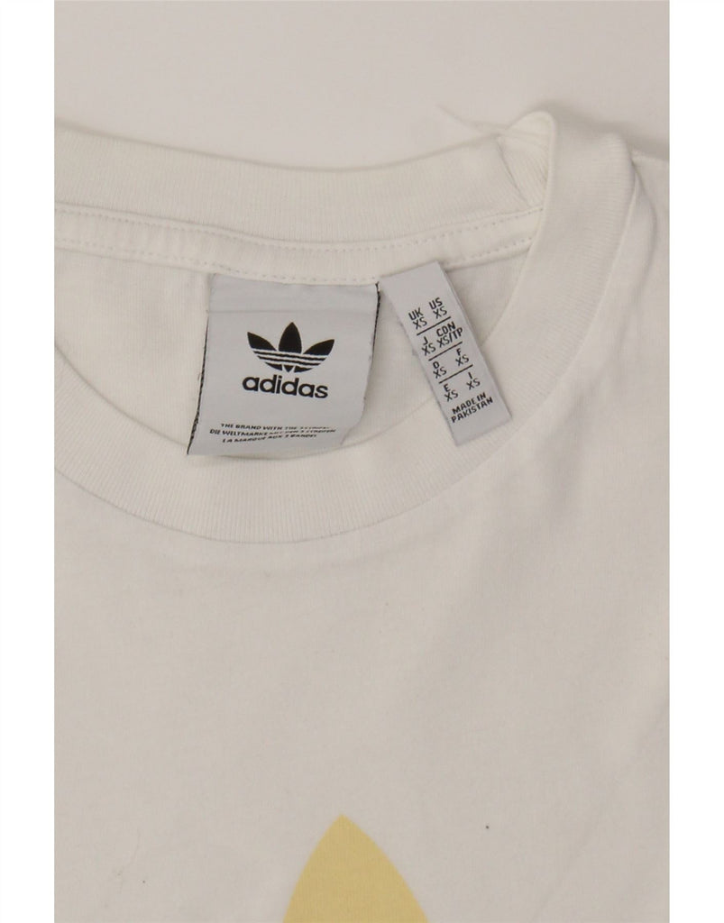 ADIDAS Mens Graphic T-Shirt Top XS White Cotton Vintage Adidas and Second-Hand Adidas from Messina Hembry 