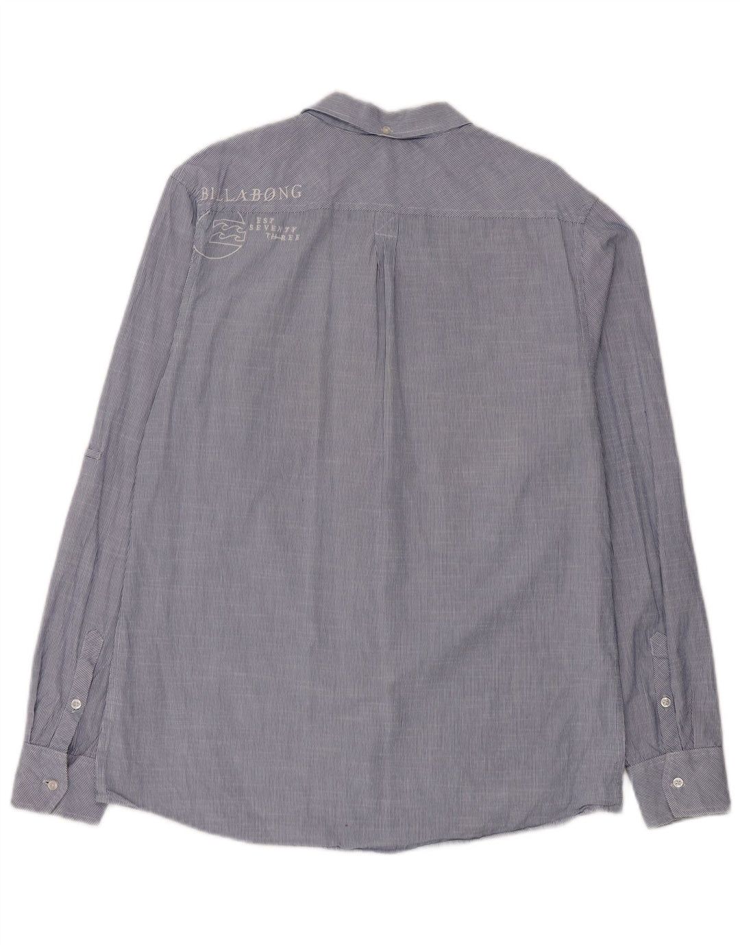 Billabong Mens Graphic Shirt Large Blue Pinstripe Cotton