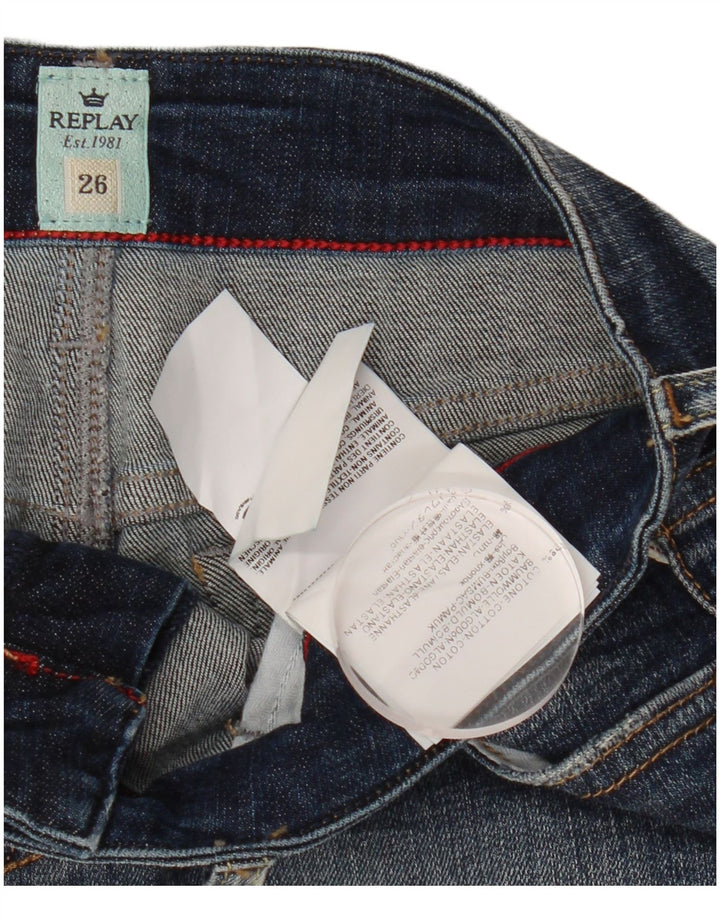 REPLAY Womens Denim Shorts W26 Small Blue Cotton