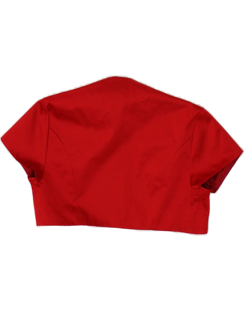 DEBUT Womens Bolero Jacket UK 8 Small  Red Polyester Vintage Debut and Second-Hand Debut from Messina Hembry 