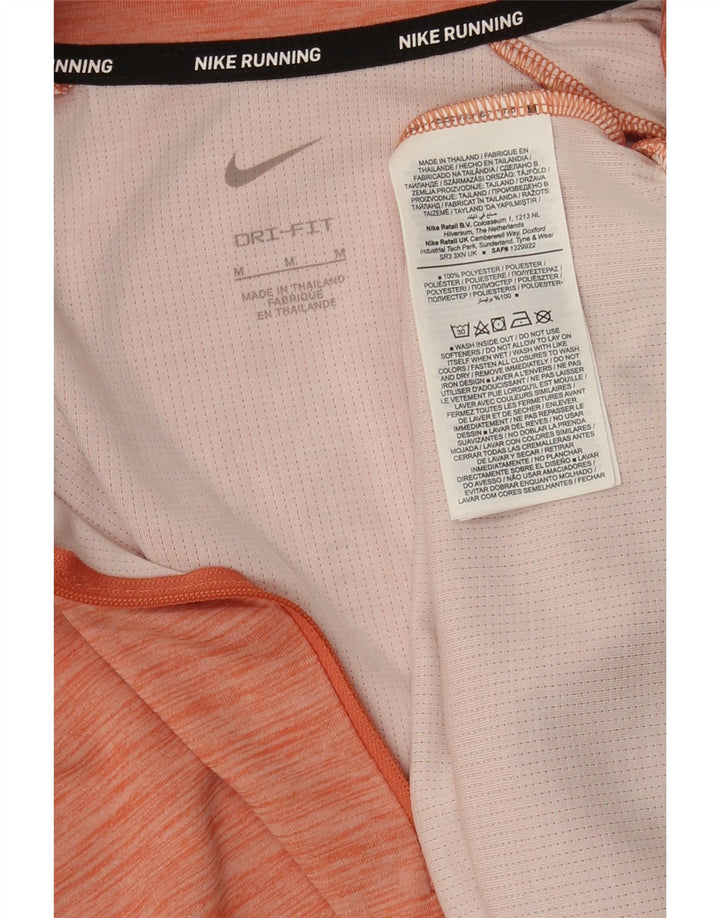 Nike Womens Dri Fit Zip Neck Pullover Tracksuit Top UK 14 Medium Orange