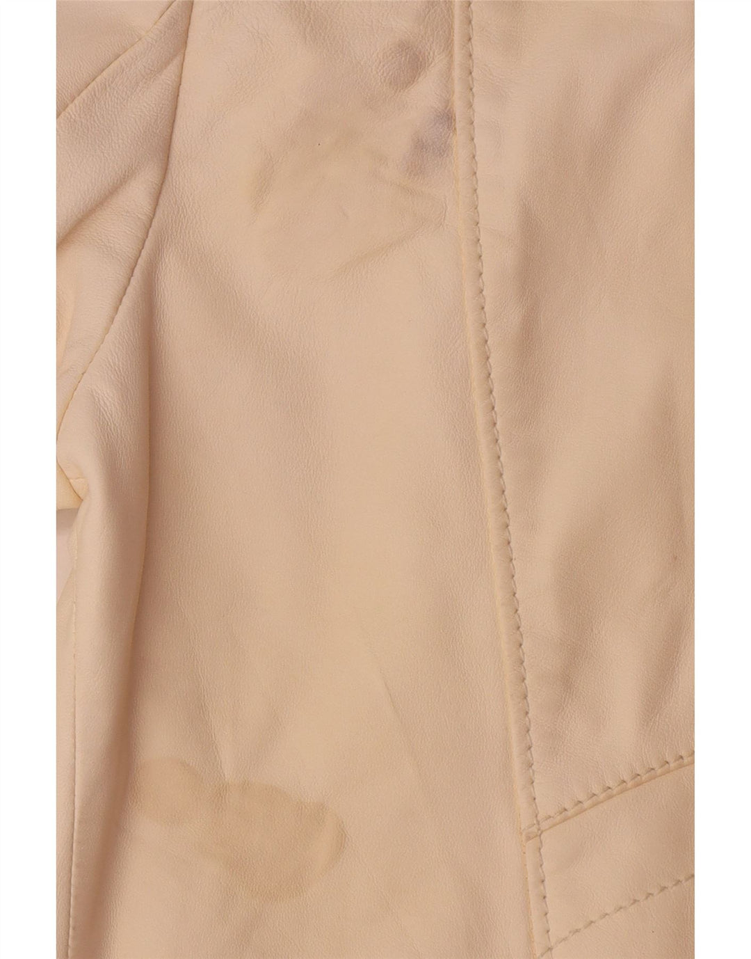 Iceberg Womens Leather Biker Jacket UK 14 Medium Off White Leather