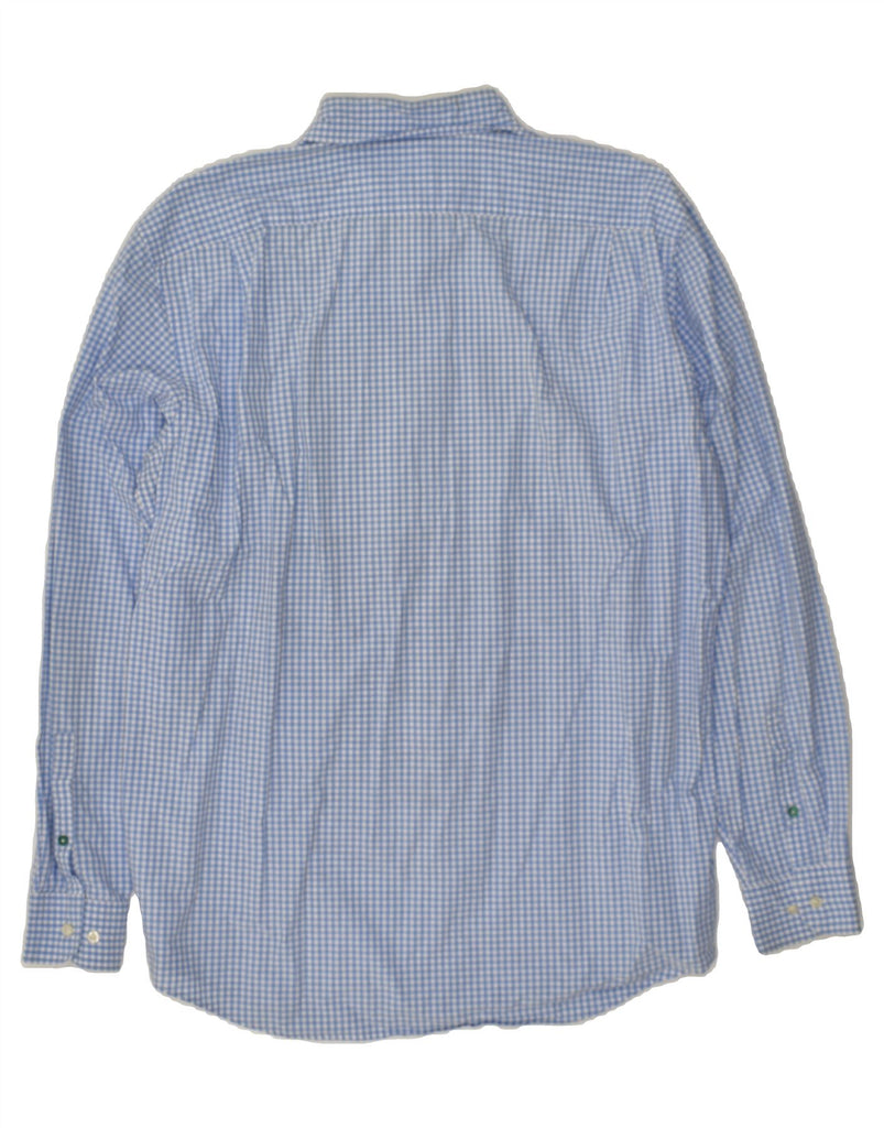 LACOSTE Mens Shirt Size 41 Large Blue Gingham Cotton | Vintage Lacoste | Thrift | Second-Hand Lacoste | Used Clothing | Messina Hembry 