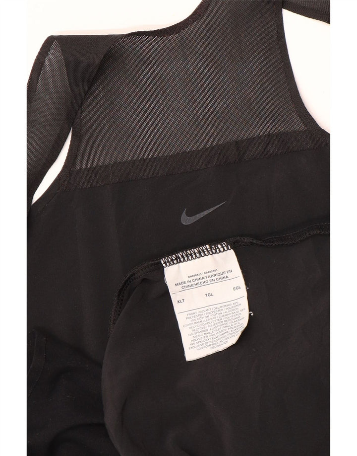 NIKE Womens Vest Top UK 18 XL Black Colourblock Polyester