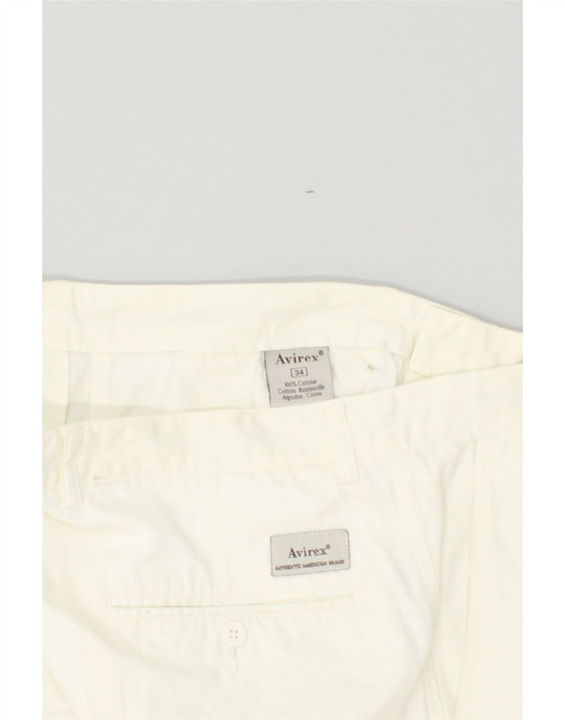 AVIREX Mens Chino Shorts W34 Large White Cotton | Vintage Avirex | Thrift | Second-Hand Avirex | Used Clothing | Messina Hembry 