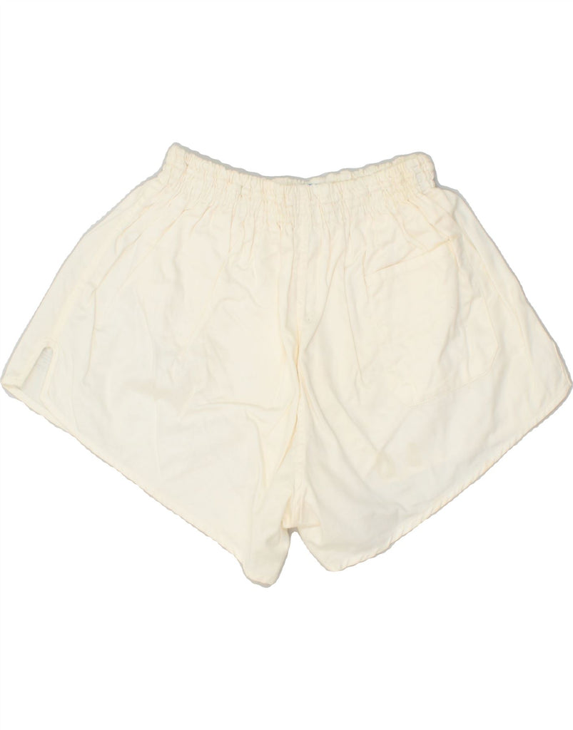 ADIDAS Womens Sport Shorts UK 14 Large Off White Cotton | Vintage Adidas | Thrift | Second-Hand Adidas | Used Clothing | Messina Hembry 