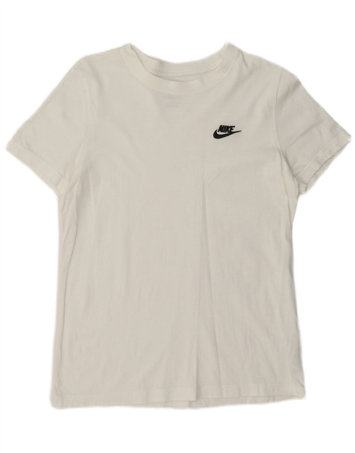 Nike Womens T-Shirt Top UK 10 Small White Cotton