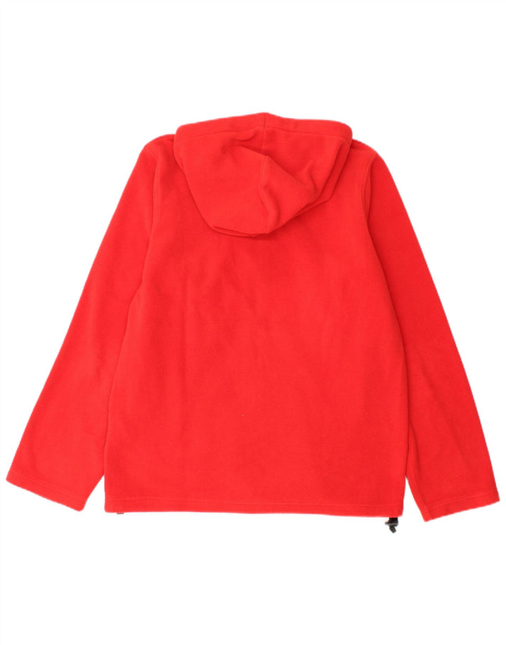 Brugi Mens Hooded Fleece Jacket UK 36 Small Red Colourblock Polyester