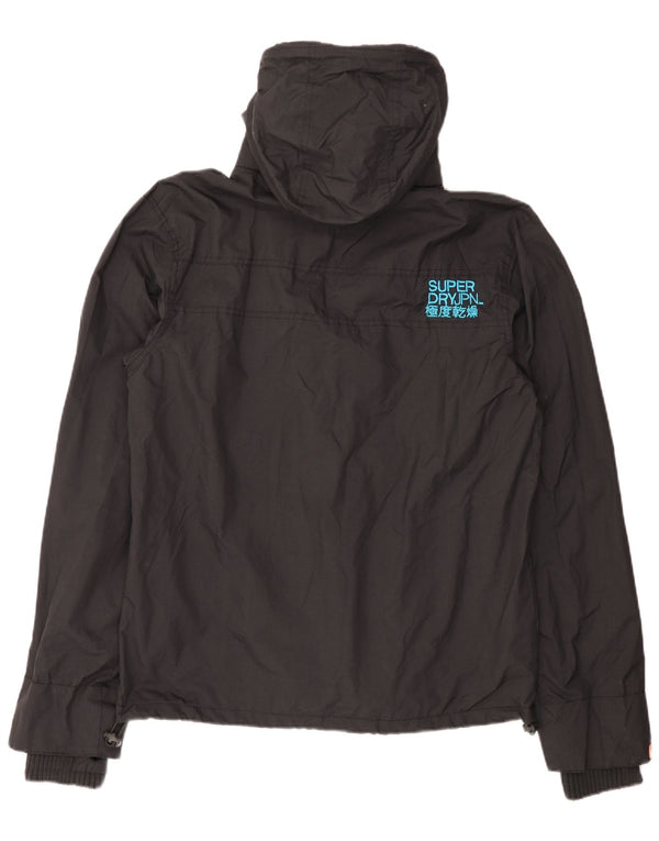 Superdry Mens Hooded Rain Jacket UK 42 XL Black Nylon
