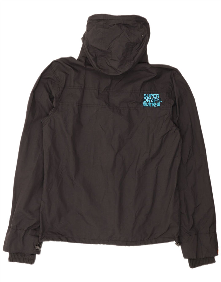 Superdry Mens Hooded Rain Jacket UK 42 XL Black Nylon