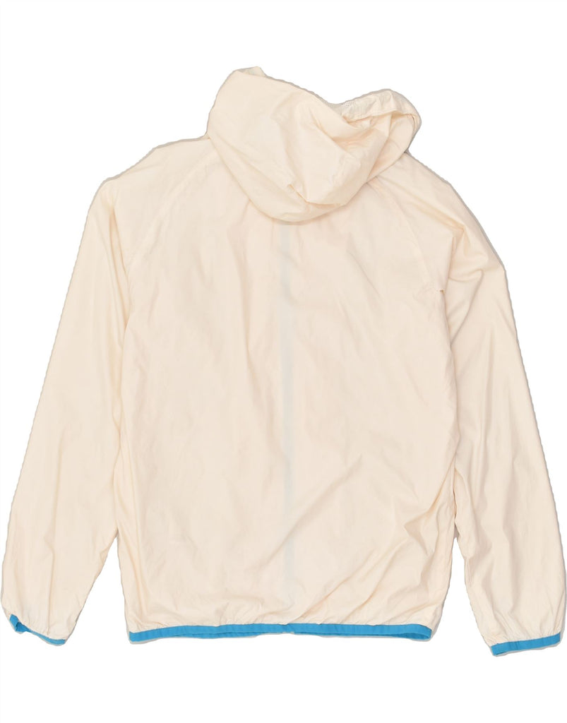 PUMA Mens Hooded Rain Jacket UK 38 Medium Off White Nylon | Vintage Puma | Thrift | Second-Hand Puma | Used Clothing | Messina Hembry 