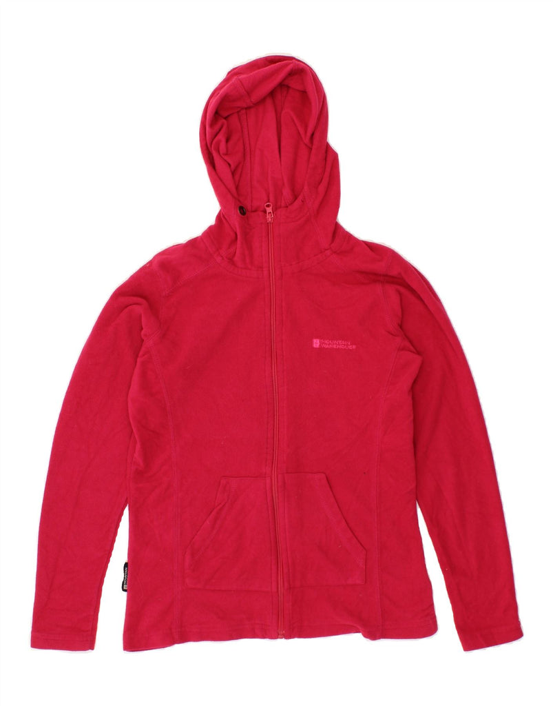 MOUNTAIN WAREHOUSE Womens Fleece Zip Hoodie Sweater UK 10 Small Pink Vintage Mountain Warehouse and Second-Hand Mountain Warehouse from Messina Hembry 