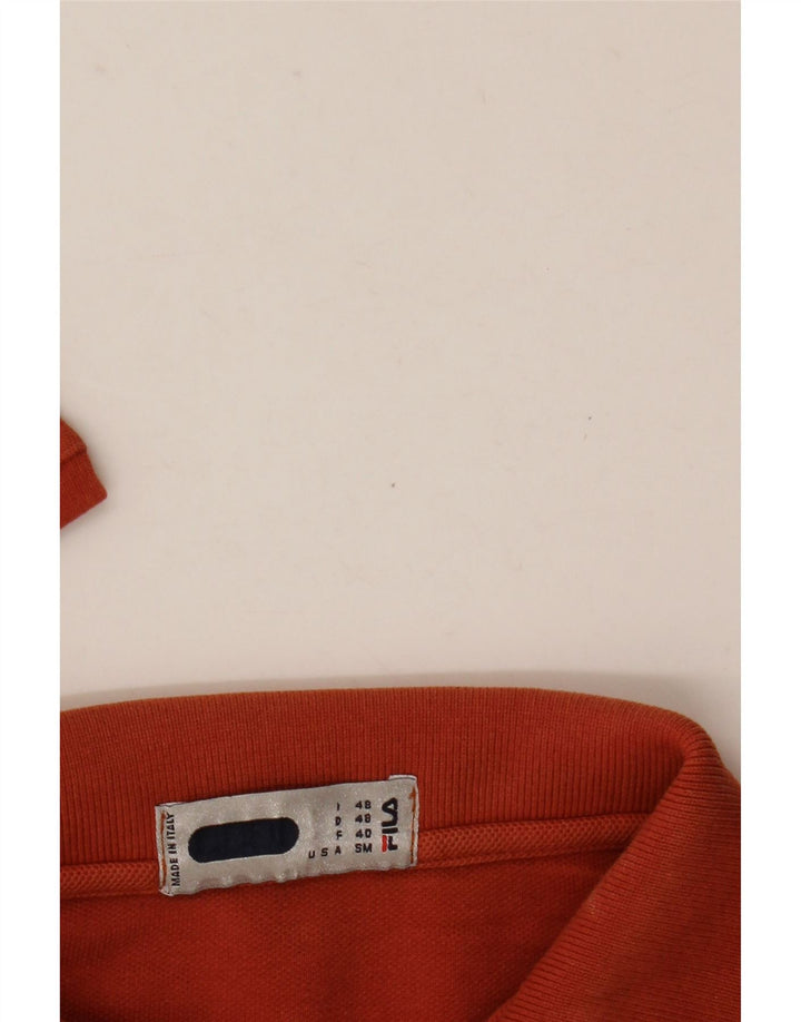 Fila Mens Long Sleeve Polo Shirt IT 48 Medium Orange