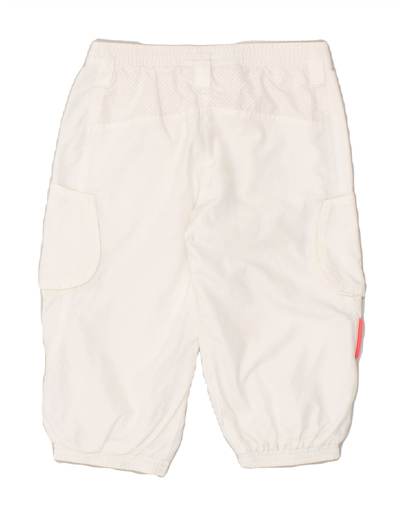 ADIDAS Girls Bermuda Sport Shorts 7-8 Years Off White Polyester | Vintage Adidas | Thrift | Second-Hand Adidas | Used Clothing | Messina Hembry 