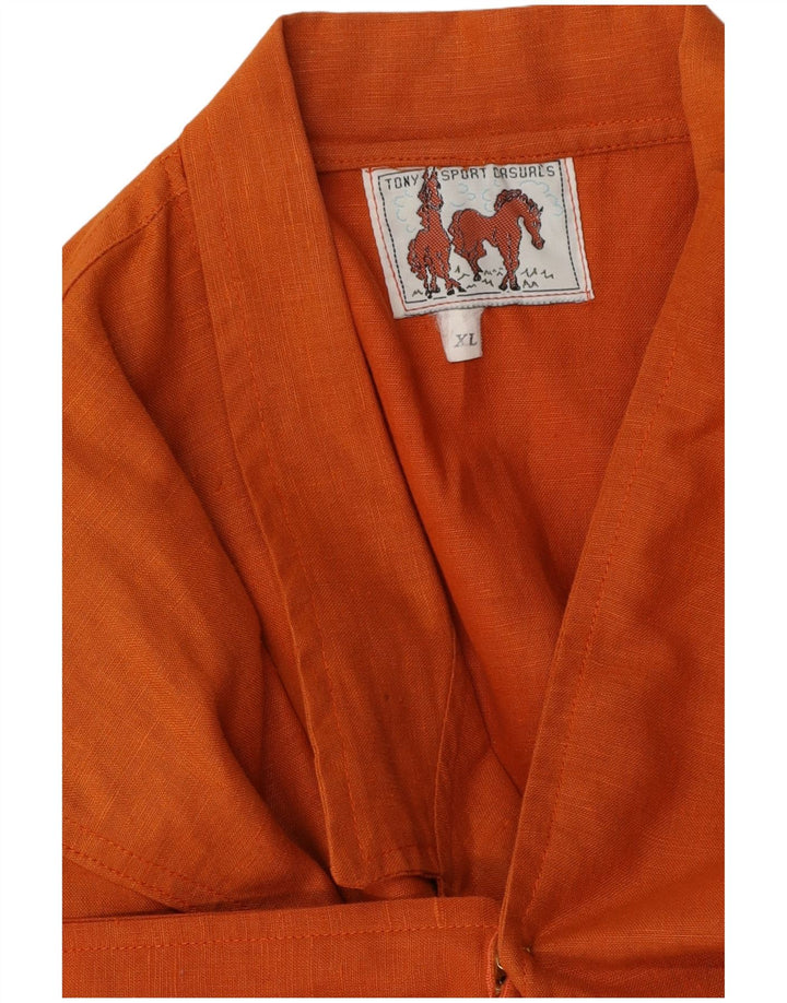 Vintage Womens 1 Button Blazer Jacket UK 18 XL Orange