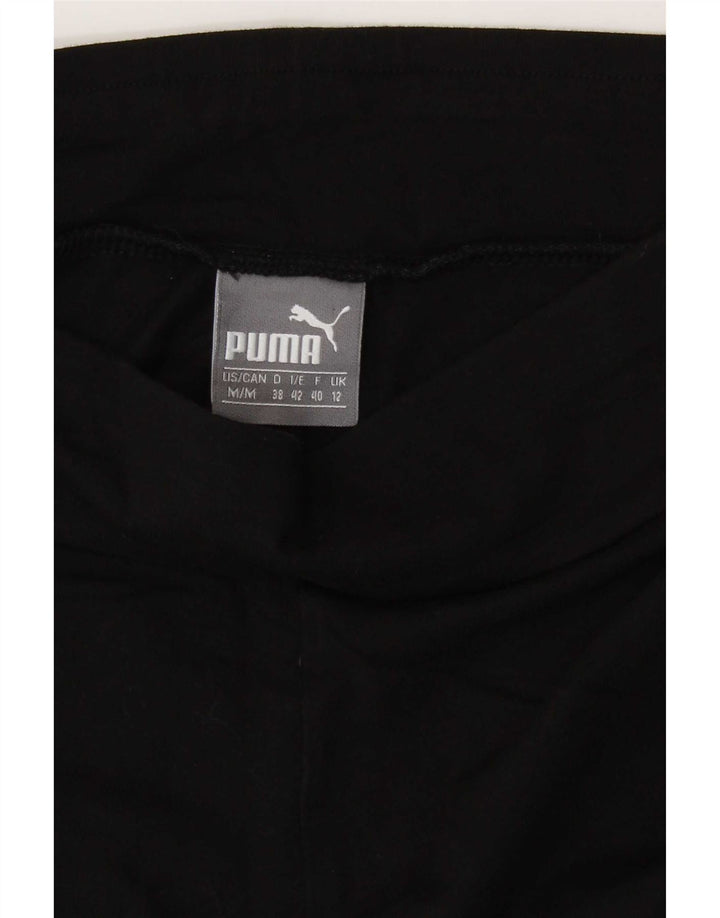 Puma Womens Graphic Leggings UK 12 Medium Black Cotton