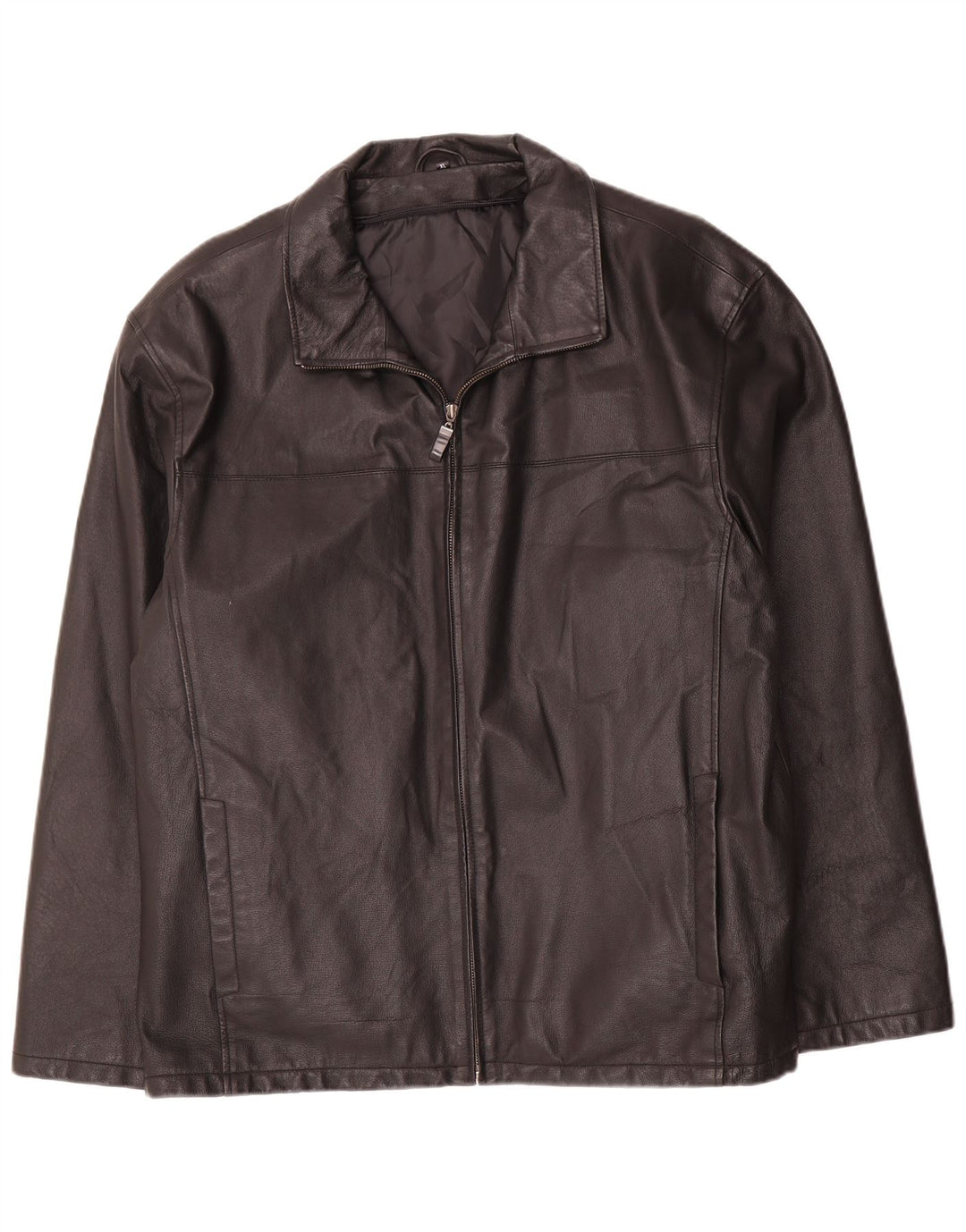 Angelo Litrico Mens Leather Jacket UK 42 XL Black