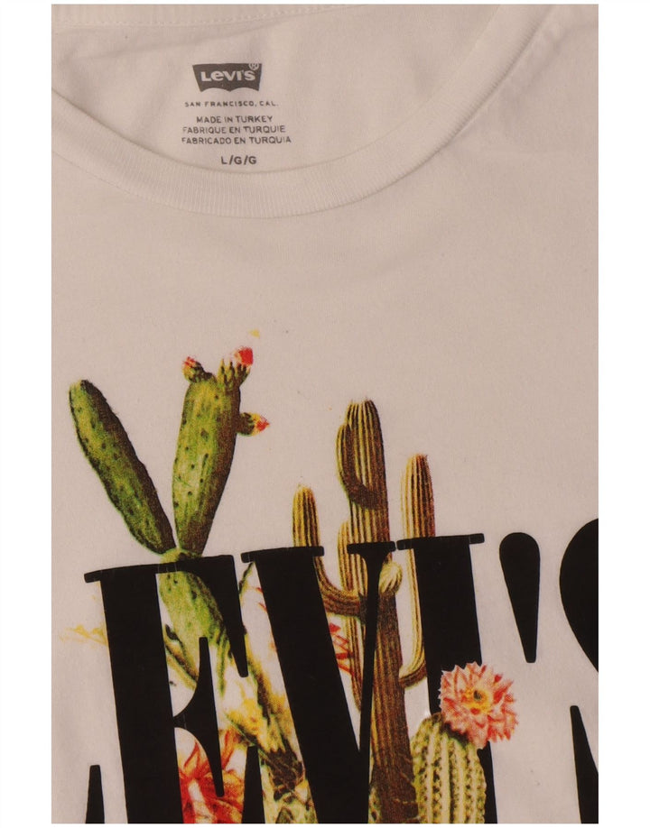 Levi's Mens Graphic T-Shirt Top Large White Cotton