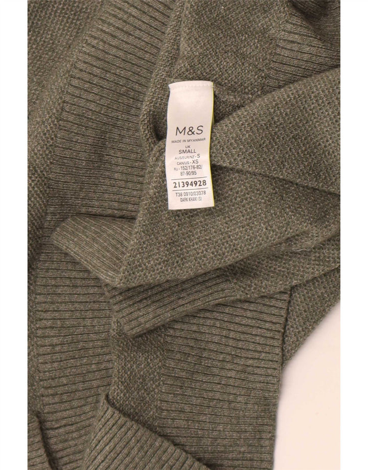 Marks & Spencer Womens Turtle Neck Jumper Sweater UK 10 Small Khaki