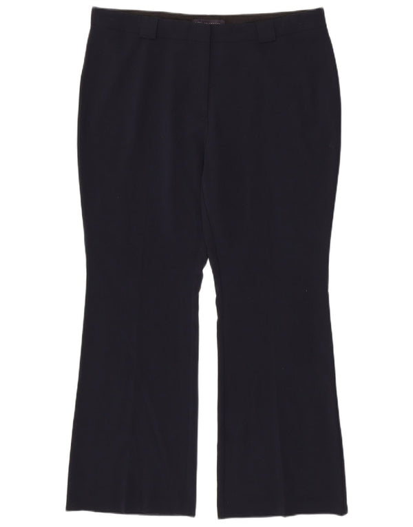 Marks & Spencer Womens Casual Trousers UK 16 Large W36 L30 Navy Blue