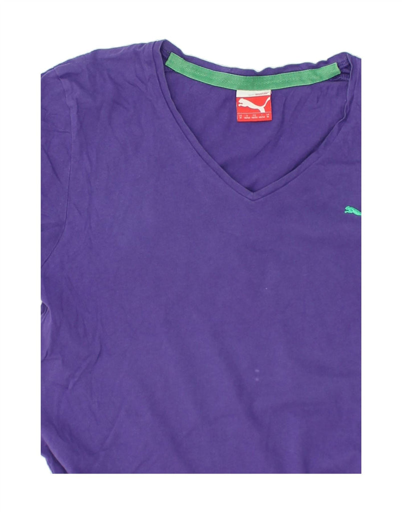 PUMA Womens T-Shirt Top UK 14 Medium Purple | Vintage Puma | Thrift | Second-Hand Puma | Used Clothing | Messina Hembry 