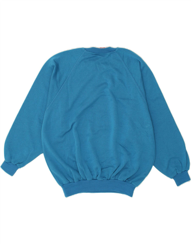 VINTAGE Mens Graphic Sweatshirt Jumper Large Blue Cotton | Vintage Vintage | Thrift | Second-Hand Vintage | Used Clothing | Messina Hembry 
