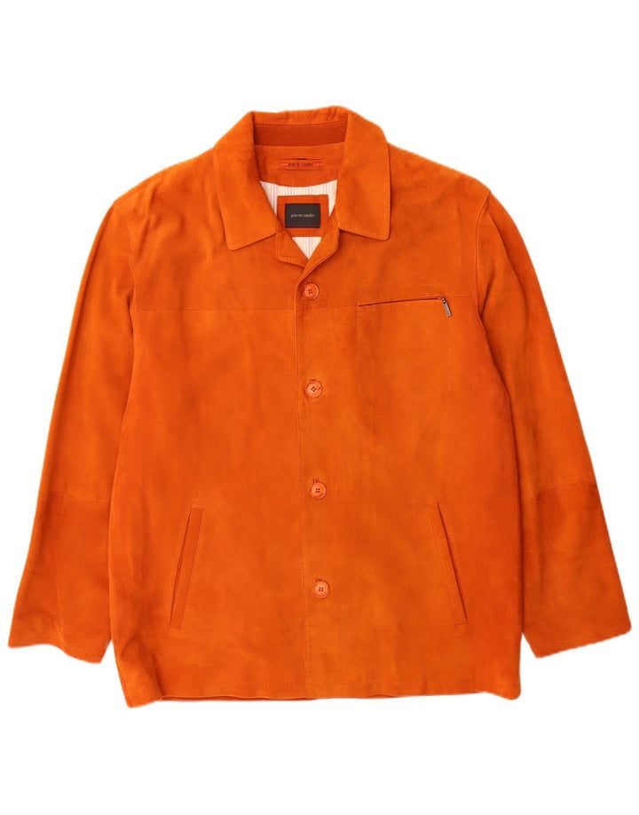 Pierre Cardin Mens Suede Jacket IT 50 Large Orange Leather