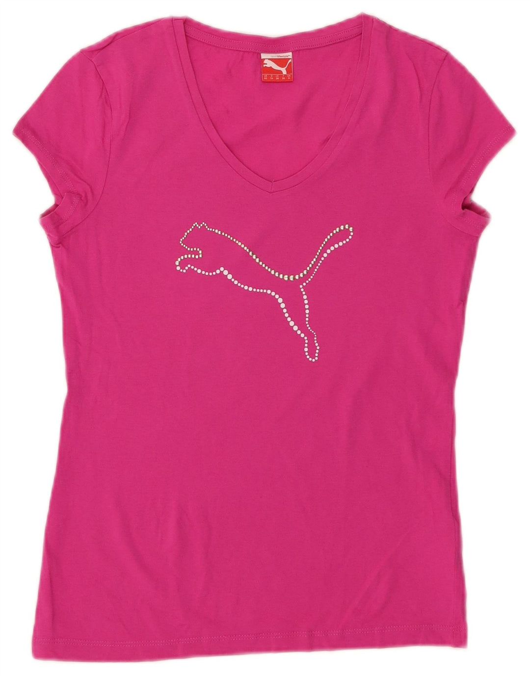 PUMA Womens Graphic T-Shirt Top UK 8 Small Pink Cotton