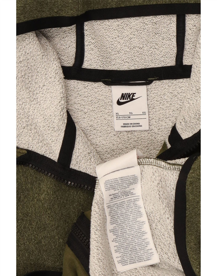 Nike Boys Zip Hoodie Sweater 13-14 Years XL Khaki Polyester