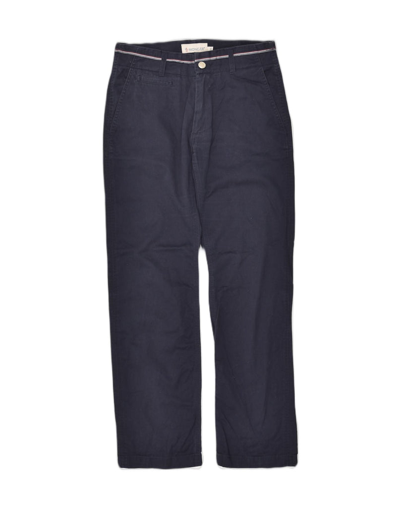 MONCLER Womens Straight Chino Trousers IT 44 Medium W30 L30 Blue Cotton | Vintage Moncler | Thrift | Second-Hand Moncler | Used Clothing | Messina Hembry 