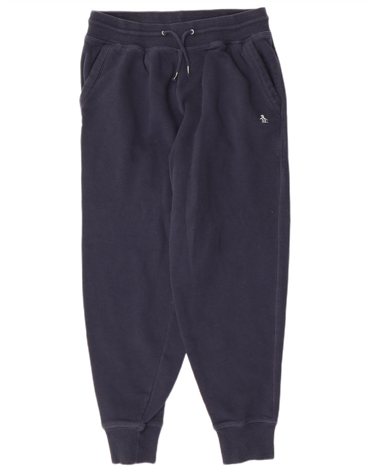 Penguin Mens Tracksuit Trousers Joggers Small  Navy Blue Cotton