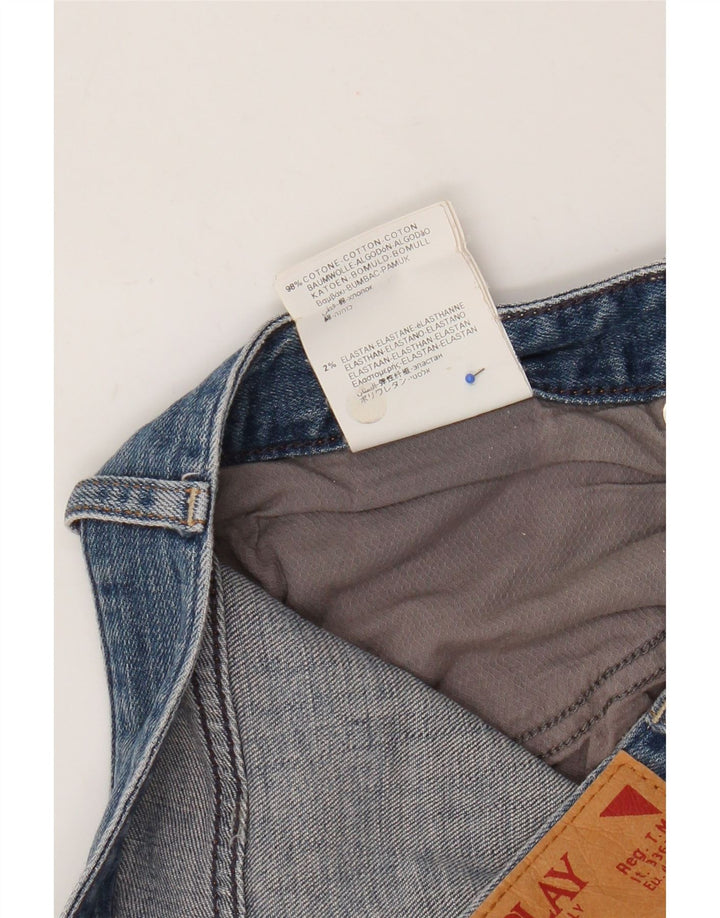 Replay Mens Denim Shorts W30 Medium Blue Cotton