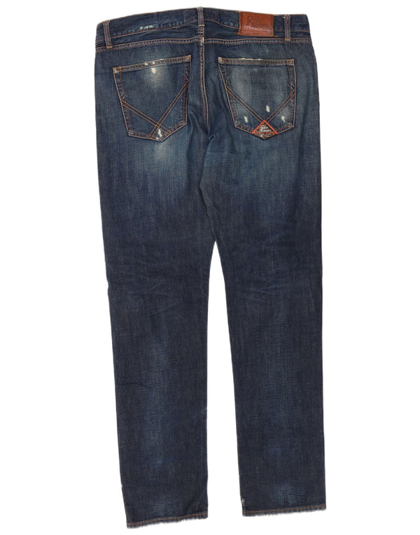 Roy Rogers Mens Distressed Slim Jeans W38 L34 Blue Cotton