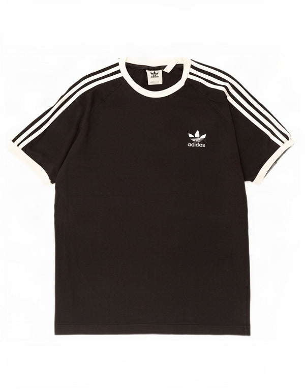 Adidas Mens T-Shirt Top Large Black Cotton