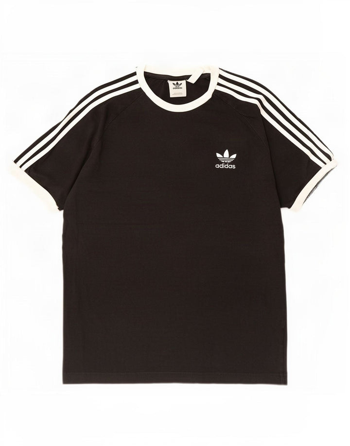 Adidas Mens T-Shirt Top Large Black Cotton