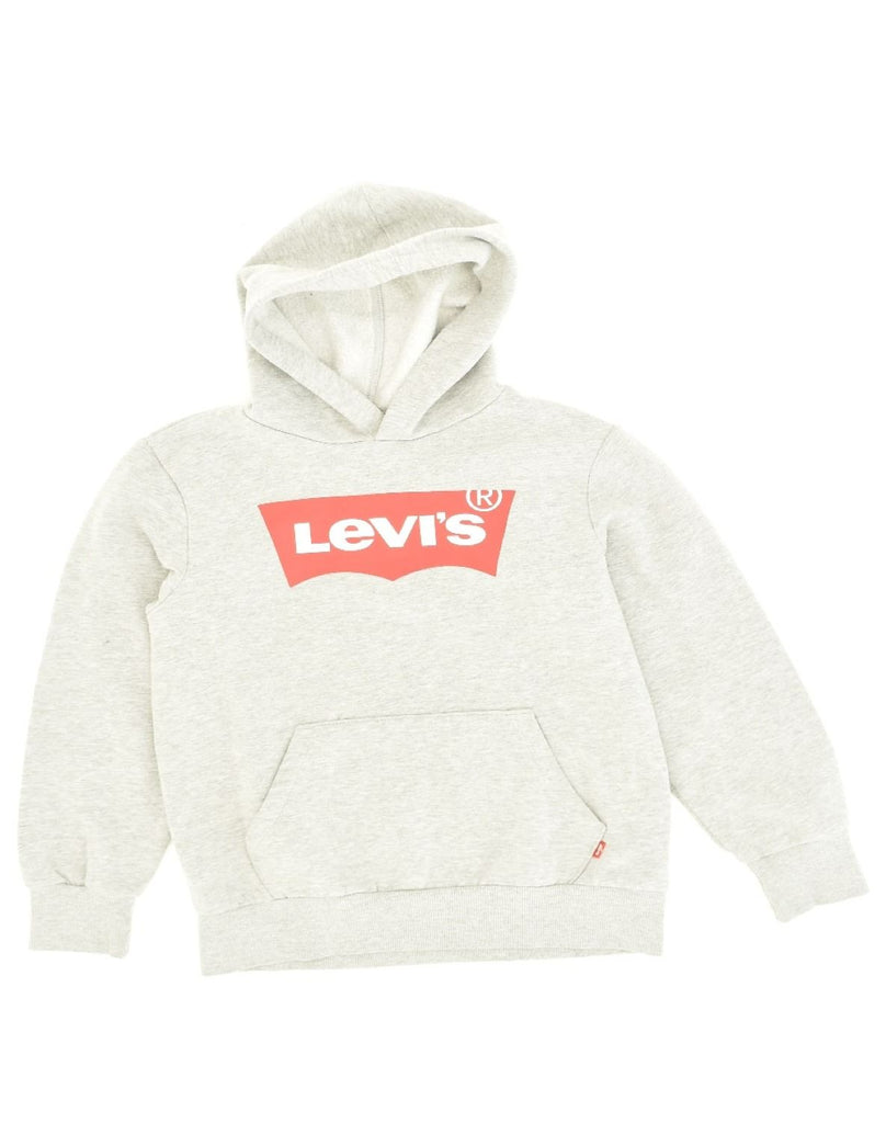 LEVI'S Boys Graphic Hoodie Jumper 11-12 Years Grey Cotton | Vintage Levi's | Thrift | Second-Hand Levi's | Used Clothing | Messina Hembry 