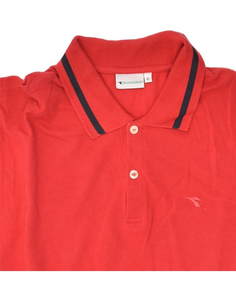 DIADORA Mens Polo Shirt XL Red Cotton | Vintage Diadora | Thrift | Second-Hand Diadora | Used Clothing | Messina Hembry 