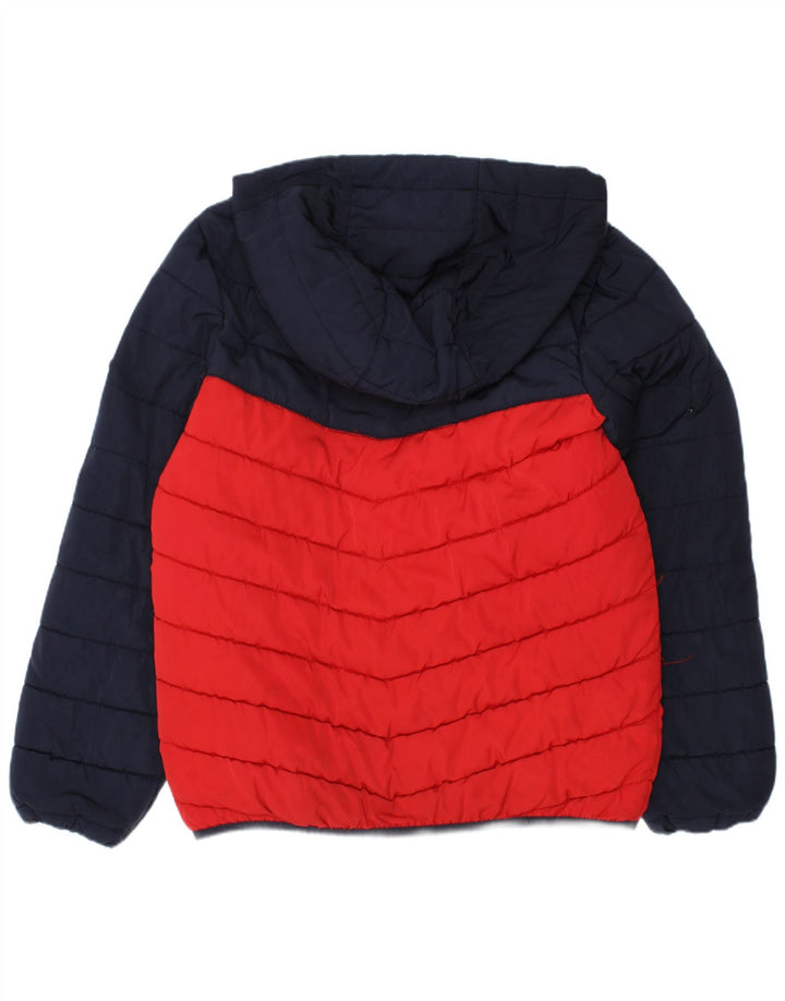 Joules Boys Hooded Padded Jacket 7-8 Years Navy Blue Colourblock