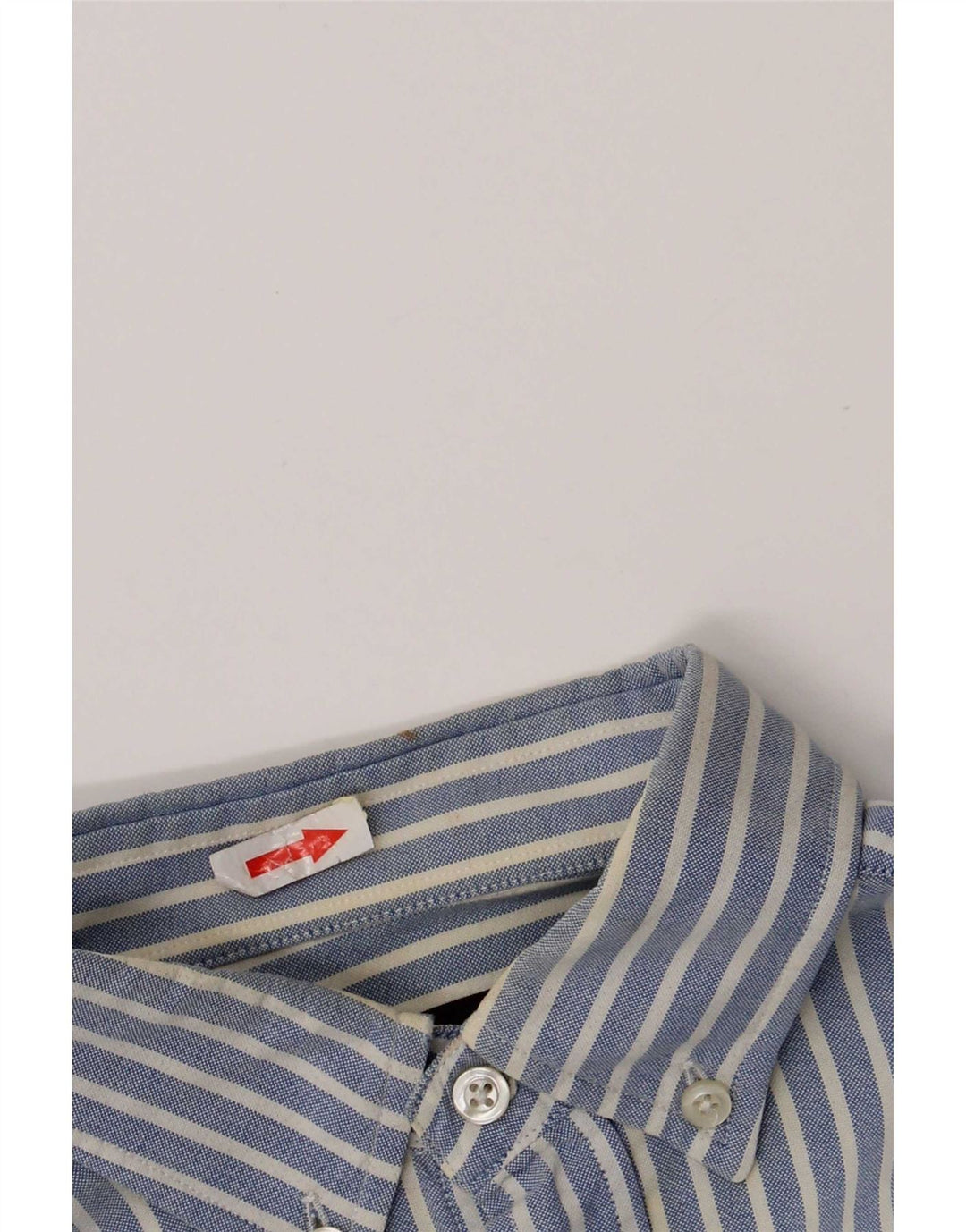 Massimo Dutti Mens Shirt Medium Blue Striped Cotton