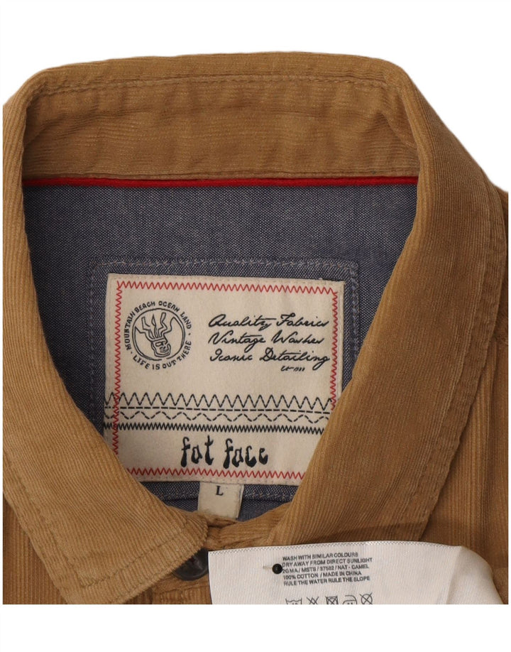Fat Face Mens Corduroy Shirt Large Beige Cotton