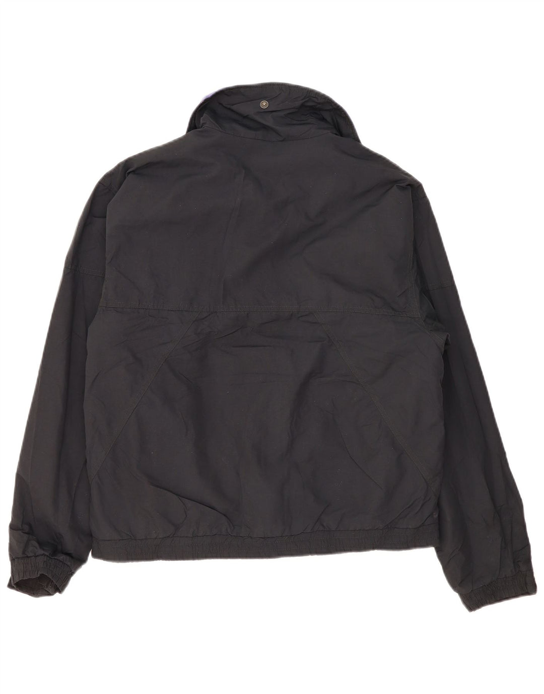 Eddie Bauer Mens Windbreaker Jacket UK 36 Small Black Nylon