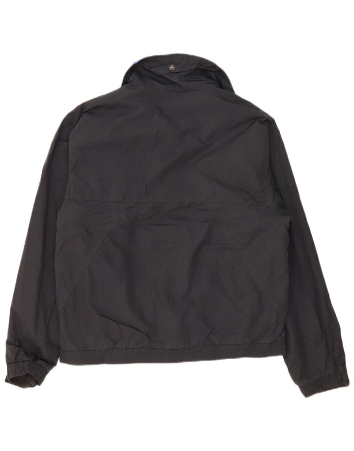 Eddie Bauer Mens Windbreaker Jacket UK 36 Small Black Nylon