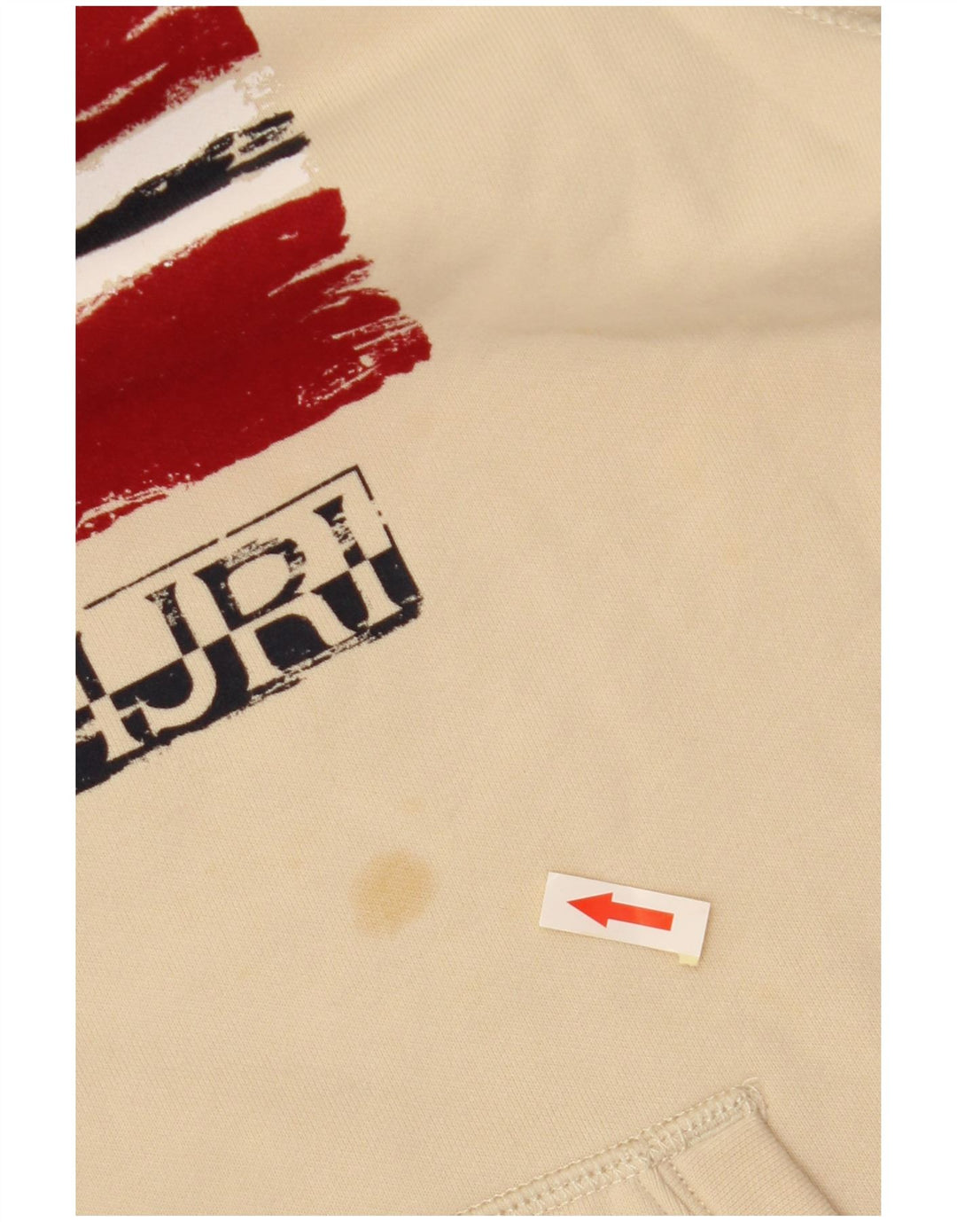 NAPAPIJRI Boys Graphic Hoodie Jumper 13-14 Years Beige Cotton