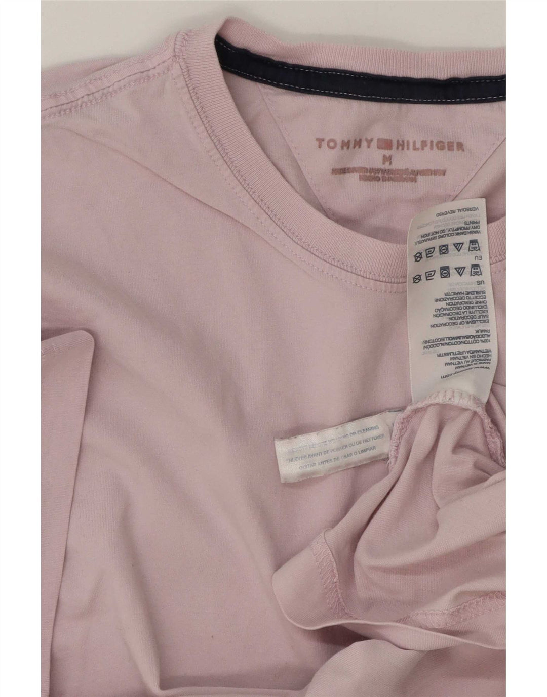 Tommy Hilfiger Mens T-Shirt Top Medium Pink Cotton