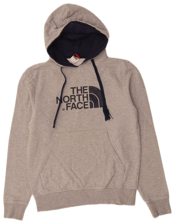 THE NORTH FACE Mens Graphic Hoodie Jumper Small Grey Cotton