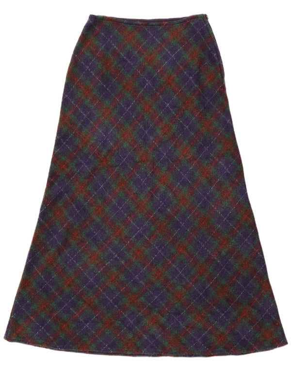 Benetton Womens Maxi Skirt W28 Medium Blue Check